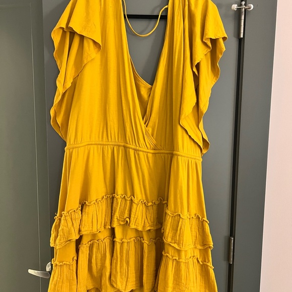Anthropologie Yellow Ruffled Women's Dress - Picture 2 of 3